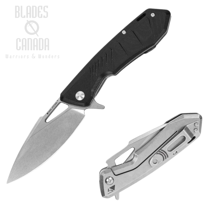Real Steel Pelican Flipper Framelock Knife, D2 Steel, G10 Black, 7921